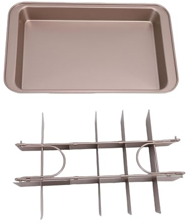 Haofy Moule à Brownie Antiadhésif avec Séparateur Amovible en Acier au Carbone 18 Plateaux de Cuisson Prédécoupés, Cuisson Uniforme pour Barres de Forme Parfaite, Muffins, Friandises