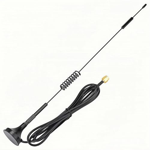 Generico Antenna a Ventosa 3G Guadagno 3.5±0.5dBi Compatibile GSM/GPRS/CDMA/2G/3G/4G Connettore SMA Maschile Cavo RG174 3m per Dispositivi Radio