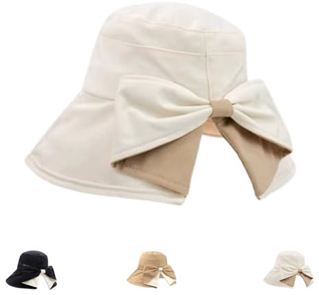 YWeiLiangSan Chapeau de Soleil Femme à Larges Bords avec nœud, Pliable et Respirant pour Plage et Voyages d'été