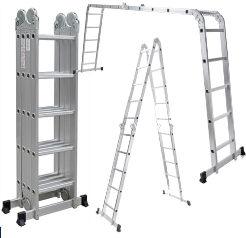 TUFFMATE 14-in-1 Multi-Purpose Combination Ladder, Aluminium, 150kg Capacity, 582cm Extension Height, Foldable