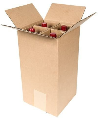 SpiritedShipper Four Bottle Wine Shipper - Kraft (10 Boxes and Inserts)