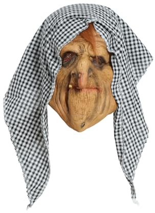 Fiestas Guirca Bruja Mascara med Capucha Latex
