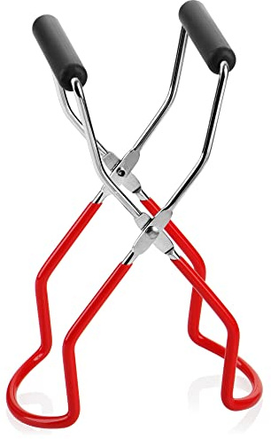 com-four® Glasheber für heiße Konserven, Einkochgläser und Einmachgläser | Für Sturzgläser jeglicher Größe - Greifzange zum Einmachen aus verchromtem Stahl