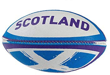 SCOTLAND Mini rugbyboll, vit/blå