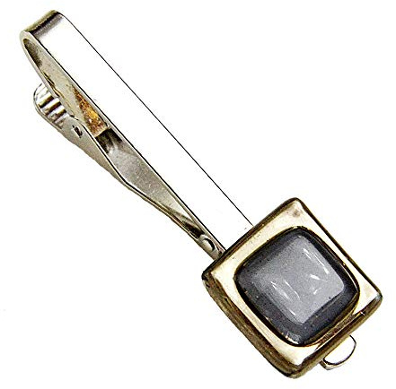 Krawattenklammer • Grau • Krawattennadel • Tschechisches Glas mit Platin überzogen • Handgefertigt