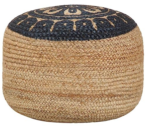 vidaXL Handgefertigter Sitzpuff Blau 45 x 30 cm Jute