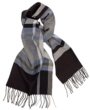 Moschen-Bayern Herrenschal Herren/Damen Schal Wolle Winterschal/Wollschal Karo/kariert Braun Schwarz