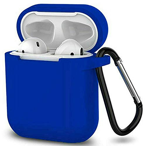 ELLENNE Cover Silicone Slim per Apple AIRPODS 1/2 Custodia Blu Royal | COVER SILICONE SLIM COMPATIBILE PER APPLE AIRPODS 1 E 2 CUSTODIA ANTIGRAFFIO + GANCIO (Blu Royal)