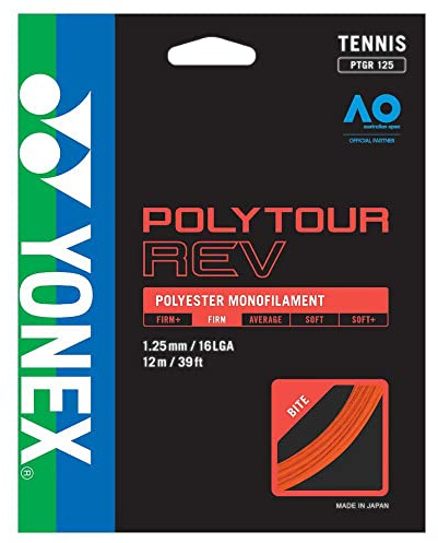 YONEX Poly Tour Rev Tennis String Set - 16L/1.25mm, Bright Orange