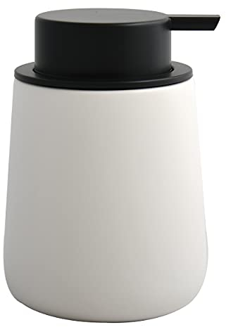 MSV MAONIE Dispenser di Sapone in Ceramica, Bianco Opaco