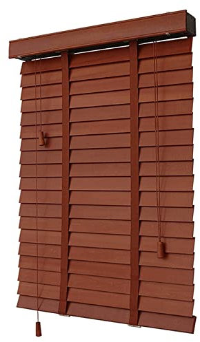 Jolan Jalousette Holz 45cm 60cm 80cm 90cm 100cm 110cm 120cm,Jalousie Fensterrollo,Sonnenschutz Plissee,50mm Lamellen,Echtholz Jalousetten Für Homeoffice,Einfach Zu Montierende,W×H-80x200cm/31.5x79in