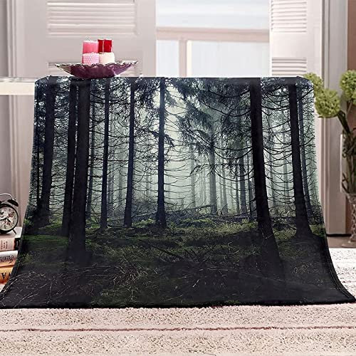Boceoey Kuscheldecke 150x200 cm Flauschige Wohndecke als Sofa überwurfdecke Tagesdecke, Decken für Sofa Couch Bett, Weiche Warme Fleecedecke für Camping Outdoor Wald