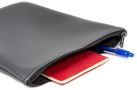 HOMELAY Buchhülle aus hochwertigem Kunstleder, Maße: 20 x 25 cm, Schutzhülle für Bücher, Kulturbeutel, Tablet, Controller, Pillendose und andere, mit Reißverschluss