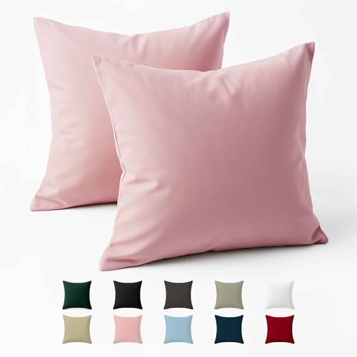 Dreamzie - Kuddfodral 60x60 Renforcé Bomull (Set om 2) - Pink - Tätt vävd med 57 trådar/cm² - Kudde 60 x 60 cm - Oeko Tex-certifierad
