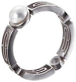 Beydodo Damen Edelstahlringe, Ehering für Damen, Größe 57 (18,1), Vintage Perlenring