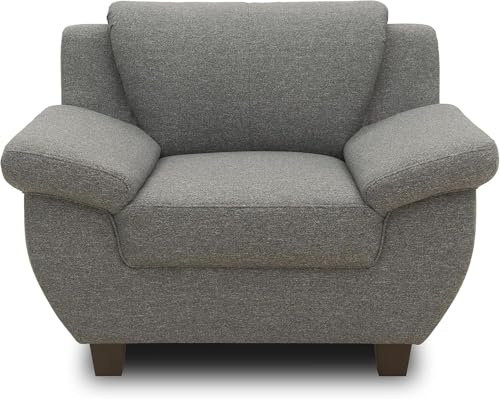 DOMO. collection Panama Sessel, Polstersessel, Einzelsessel, Sofa Garnitur, 3-2-1, dunkelgrau, 108 cm | Sessel mit gepolsterten Armlehnen und Holzfüßen im klassischen Design für hohen Sitzkomfort, 108 cm