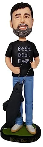 mydedor Benutzerdefinierte Wackelkopf-Figur, maßgeschneiderte Puppe, Fischermann, handgefertigter Wackelkopf, Geburtstagsgeschenk, Wackelkopf-Figuren, personalisierte Skulptur, Geschenk für Vater,
