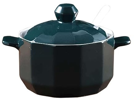 zuccheriera retrò con coperchio, zuccheriera a doppio manico con coperchio e cucchiaio, barattolo for zucchero in ceramica tinta unita da 18 once, zuccheriera in porcellana, for bar-rosa-tinta unita (