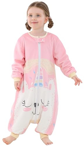 HAHASHOW Sacco Nanna con Piedini per Bambini 1-3 Anni Manica Lunga Rosa