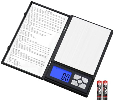 UNIWEIGH 2kg 0.1g Digitale Küchenwaage zum Abnehmen,Tragbare Miniwaage