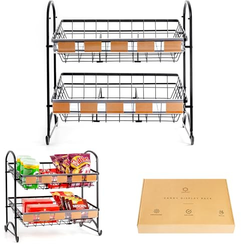 Estante de exhibición de caramelos | Organizador apilable de dulces | Organizador de aperitivos, 1 paquete