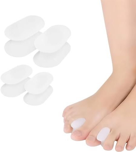 Lot de 4 Séparateurs d'Orteils en Gel, Deux Tailles, Séparateurs d'Orteils Hallux, pour Oignons, Orteils Superposés, Soulagement de la Douleur, Hallux Valgus, Orteils en Marteau