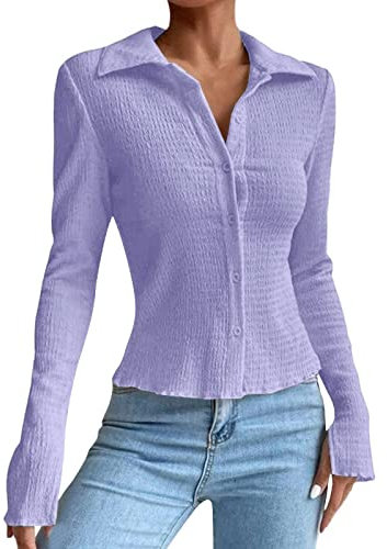 NNGOTD Tops for Women UK Womens Casual Tunic Tops Long Sleeve Ladies Longline Tunic Blouse Shirts Round Neck Plus Size Tunics Dress Floaty T Shirt for Women Cat Tops for Women UK Tees (Purple, L)