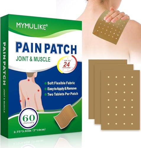 MYMULIKE Deep Heat Patches, 60Pcs Ultra Strength Penetrating Heat Patche for Back Pain, Pains Relief Patche for Knee, Muscular Aches, Leg Aches, Neck, Shoulder Heat Patches for Pain Relief