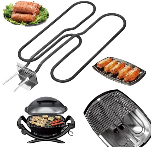 Mocoli Resistenza 66631, Resistenze di Ricambio per Grill Elettrico Resistenza 230v Compatibile con Q140, Q1400 Grill Resistenze Grill 2200w Resistenza Grill Esterno Grigio