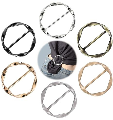6 Stück Damen Metall T Shirt Clip, Hochwertige Brosche für Kleidung | Einfache und Praktische Schnallen - Das Perfekte Geschenk - Vielseitige Brosche für Damen