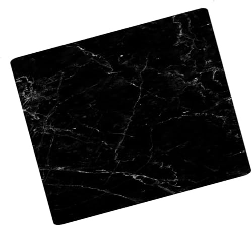 DEENZ 80X52Cm Black Marble Effects Universal Hob Cover Plate Tempered Glass Worktop Saver Dishwasher Safe 5Mm All Types of Cookers (Hob Cover)