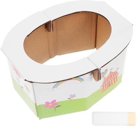 BESTonZON Faltbares Töpfchen aus Papier Tragbare Babytoilette mit 5 Beuteln für Reisen Camping und Auto Geeignet für Kleinkinder und Schwangere