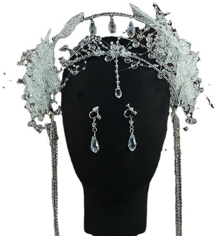 NEIMENG Elfen Kopfschmuck Modisches Haarband mit Elfenkrone und Kristallfransen for Damen. Sanftes und Elegantes Haarband