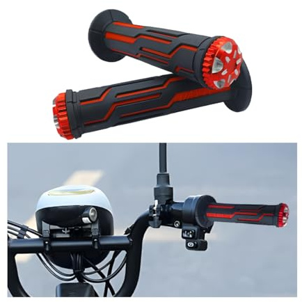 Adunsiaoto 2 Stücke Universal Motorrad Lenkergriffe Griffe 22mm-24mm, Motorrad-Roller Anti-Rutsch-Griff, Hochwertige CNC Aluminium Gummi Lenkerabdeckung, rutschfeste Motorrad-Lenkerabdeckung