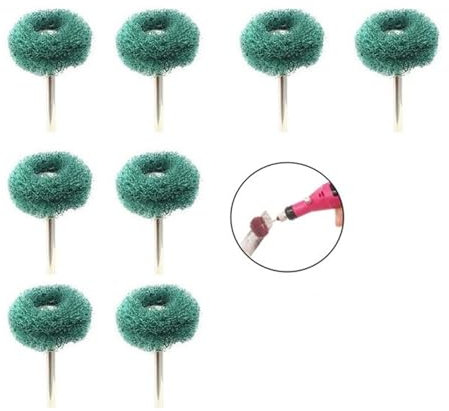 brocas de cepillo de alambre, Mini broca, cepillo abrasivo de nailon, rueda de pulido de alambre, herramienta manual giratoria, juego de accesorios, cepillos de metal for eliminar óxido(Green,30pcs)