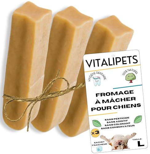 Fromage de Yak pour Chien | Taille L 10 à 15 Kg | Lot de 3 | 100% Naturel & sans Lactose | Friandise Durable Himalayenne | Riche en Calcium