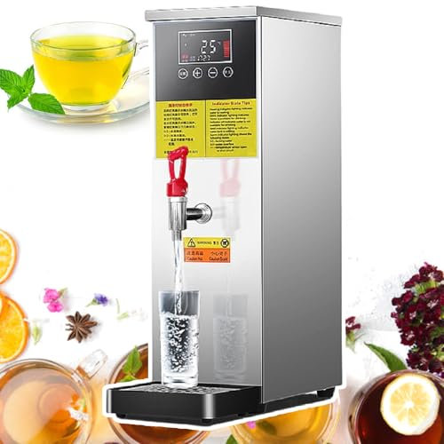 YXFAZPP Commercial Water Heaters, Digital Control Panel, 40-100°C Temperature Control, Stainless Steel Automatic Water Heater, Water Boiler, For Hot Drinks For Milk Tea (Silver 50l)