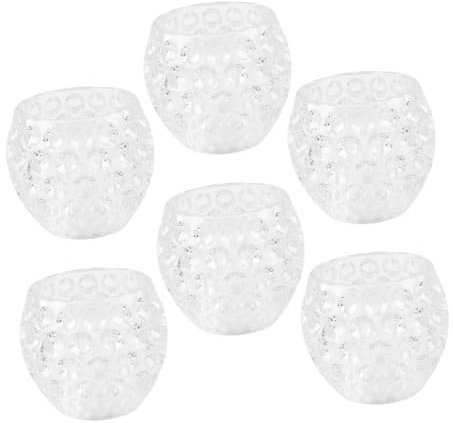 MUELODSIC 6pezzi Portacandele in Vetro Trasparente Per Decorazioni Nuziali Feste e Decorazioni Centrotavola e Romantiche Esposizioni Candelieri