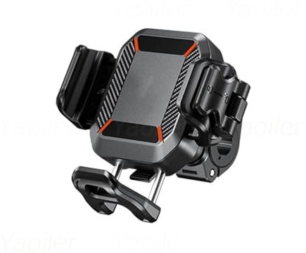 Mobiltelefonhållare Motorcykel Motorcykeltelefonhållare Styrfäste 15W Trådlös Laddare Och 36W PD/USB C Snabbladdningsport 1s Lås, Kameravänlig GPS Navigationsfäste(Crossbar No Charger)