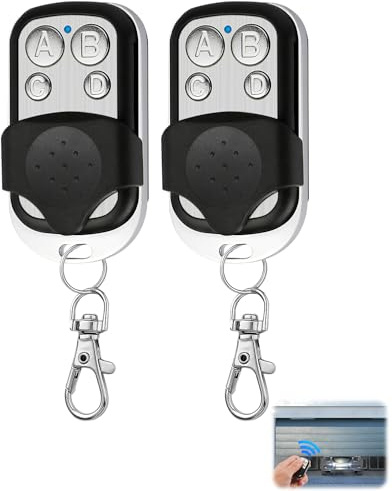 2 Télécommandes Portail 433,92MHz Code Fixe Copieur RF Universel 4 Boutons | Télécommande RF 433,92MHz à Code Fixe avec 4 Boutons Programmables, Copieur Universel pour Portail et Porte Garage