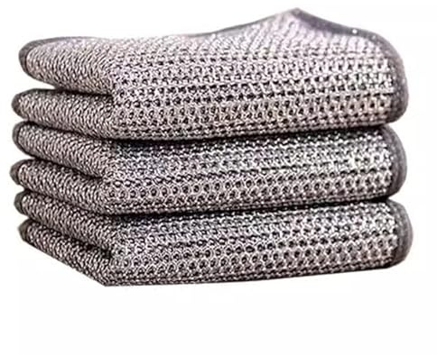 Losuya 10 paños de alambre de doble capa para lavar platos, no rayan, multiusos, paños de limpieza milagrosos para platos de cocina