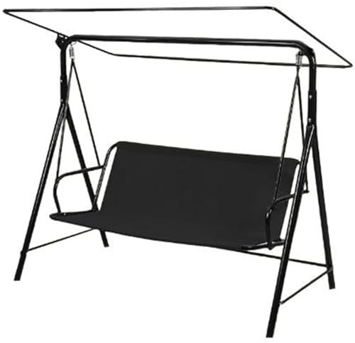 Funda de Asiento de Repuesto para Columpio, Asiento para Columpio, Tela Oxford 600D, Funda para Balancín, Ajuste para Columpios 3 Plazas(Black,62*20*20in/158*52*52cm)
