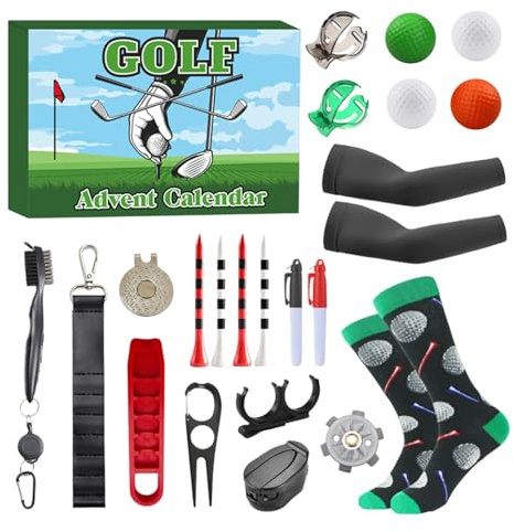 Hemousy Christmas Golf Advent Calendars 2025, 24-Days Christmas Countdown Calendar Golf Set for Adults Father Husband Friends