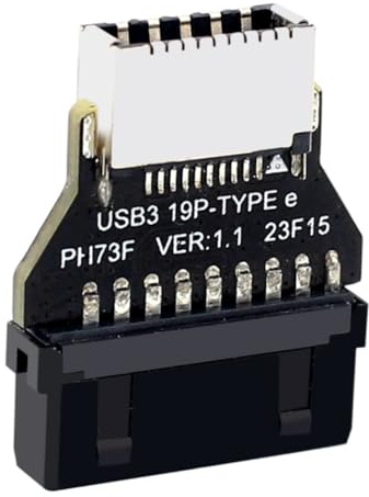 Ocnvlia Adaptador Convertidor USB3.0 de 19 Pines/20 Pines una Type-E, Panel Frontal del Chasis, Puerto Enchufable Tipo C para Placa Base de Computadora