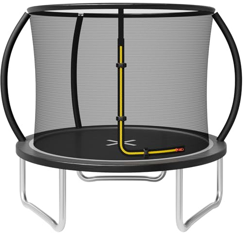 JUMMICO Trampolino da Giardino con Rete di Protezione per Bambini, 183/220/290/360 cm (Ø) con Scala, Trampolino Elastico Sicuro per Esterno