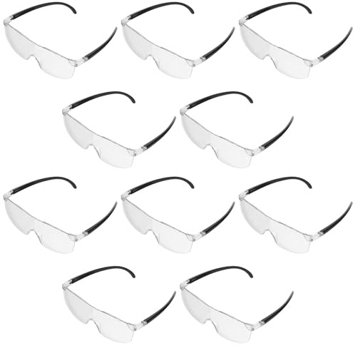 GRIRIW Portátiles para Personas Mayores con Aumento 10 Piezas Marco Ajustable Negro Gafas de Aumento Manos Libres para Lectura Costura y Manualidades