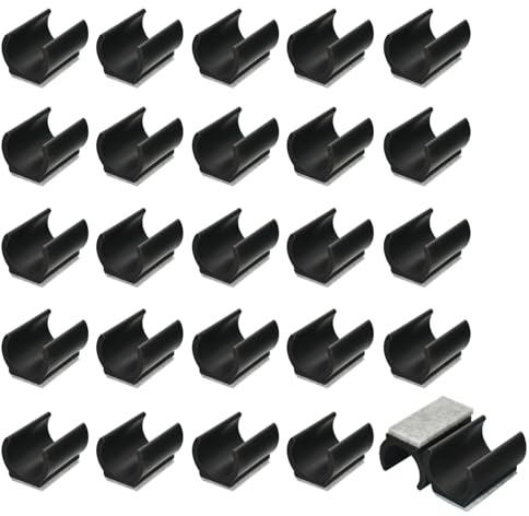 24 Stück Stuhlgleiter Freischwinger mit Filz 25 mm Kunststoff Filzgleiter für Schwingstuhl U-föfmige Klemmschalengleiter Möbelgleiter für Fliesenböden und Reduzieren sie Lärm