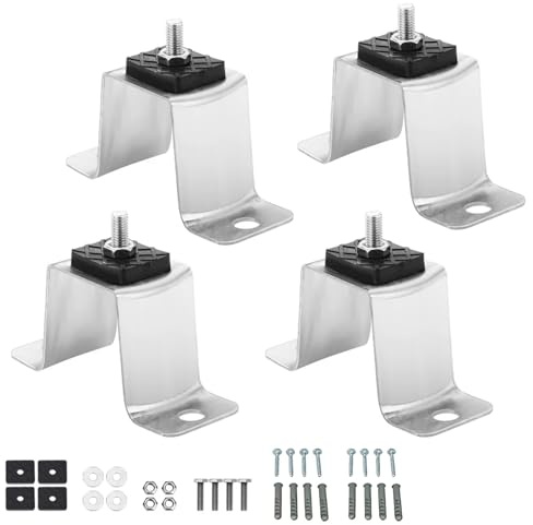 4 PC Klimaanlage Halterung Außengerät, Edelstahl, Tragkraft 200 Kg, Vibrationsdämpfend, Bodenkonsole Für Klimaanlage, Für Mini Split Klimaanlagen, Kompressor(6.5cm/2.6in)