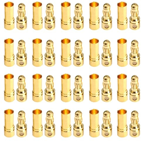 Boladge 20 Pares Conector de Bala Enchufe Banana Macho Hembra 3.5mm Chapado en Oro para Motor ESC Batería lipo