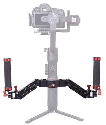 DF DIGITALFOTO ARES Z Axis Spring Dual Handle, Flexible Damping Detachable Dual Grip Gimbal Handle, Compatible for ZHIYUN Crane 2 MOZA FEIYU DJI Ronin S/S2/RS3/RS3 Pro 3 Axis Gimbal